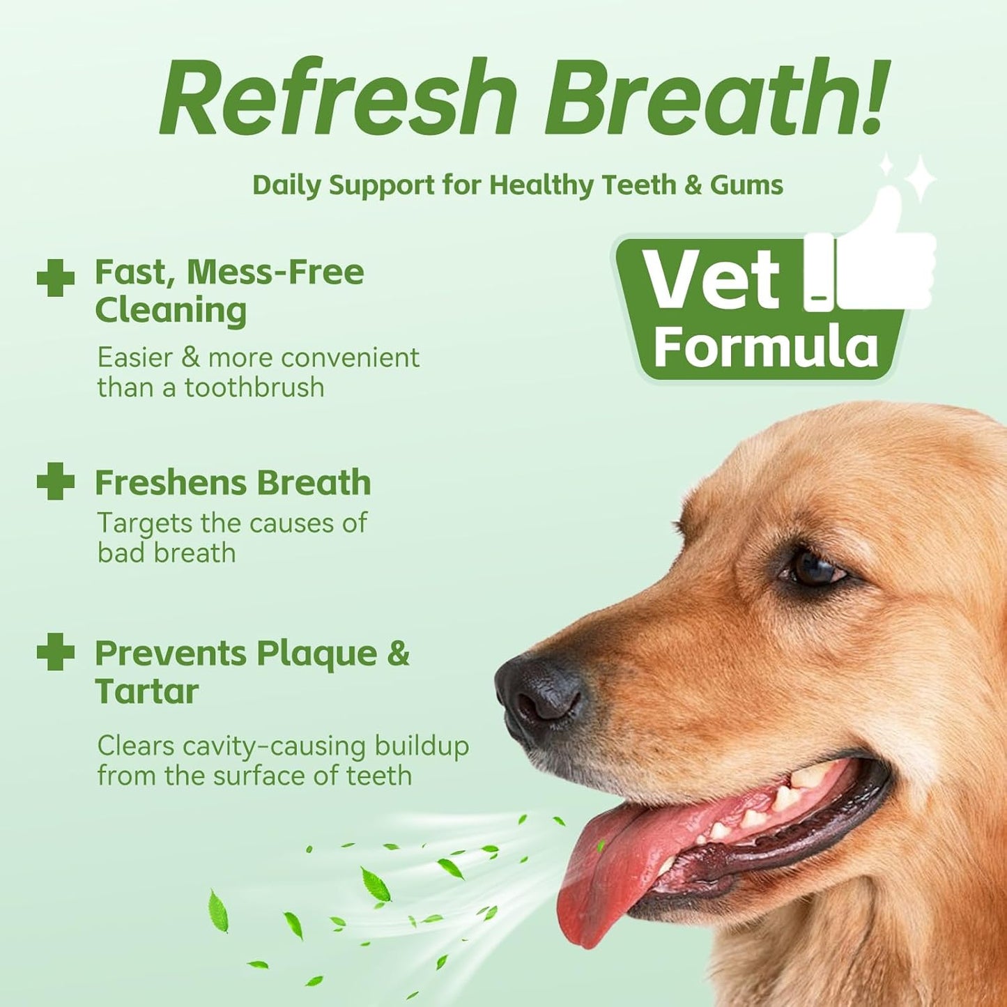 Teeth Cleaning for Dogs & Cats - Dental Care Finger Wipes to Remove Bad Breath - Dog Tooth Brushing Kit - Cat Toothbrush Plaque and Tartar Remover - 50 Count