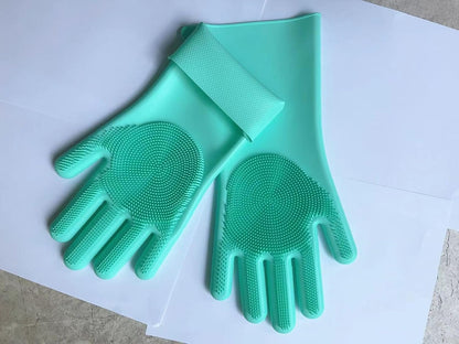 PnzongeMulti use silicone gloves for dogs, showers,pets cats hair removal, anti scratch massage products thickened set of 2