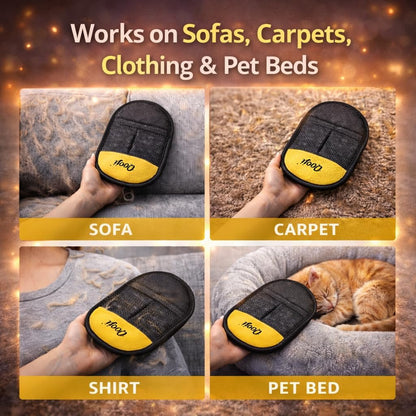 Pro Pet Hair Remover Glove–Reusable Electrostatic Fur Cleaning Mitt for Dogs & Cats, Removes Hair from Furniture, Sofa, Carpet & Car, Grooming & Deshedding Tool (PinkYellow)