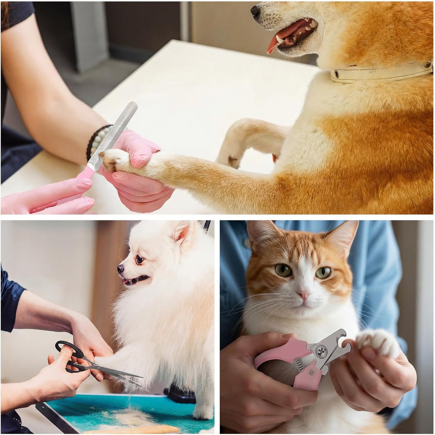 Yaomiao Dog Brush Grooming Kit 9 Pcs Kit with Pet Nail Clipper and File Cat Grooming Deshedding Undercoat Rake Comb for All Breeds Sizes Promotes Healthy Skin Coat(Classic Color)
