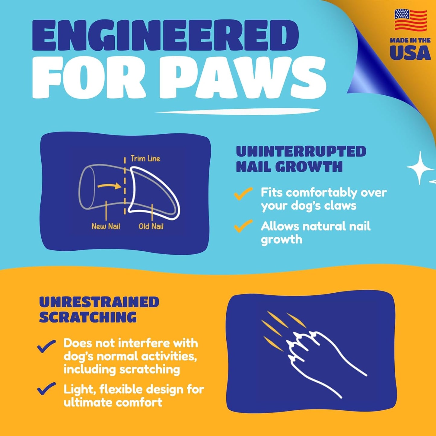 Soft Claws Nail Caps for Dogs with Non-Slip Design Made in USA - 40 Dog Nail Covers for Long-Lasting Protection of Floors and Furniture - Silver, XX-Large