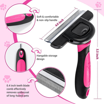 MIU COLOR Pet Grooming Brush, Deshedding Tool for Dogs & Cats, Effectively Reduces Shedding by up to 95% for Short Medium and Long Pet Hair