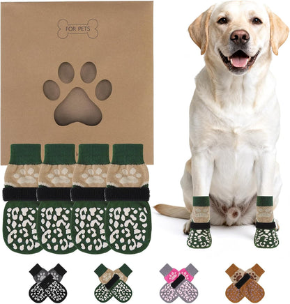 KOOLTAIL Dog Socks Shoes for Hot Pavement to Prevent Licking Paws, Winter Dog Boots&Paw Protector for Hardwood Floors Anti Slip,Traction Control Grip Booties for Small Medium Large Senior Dogs,Black M