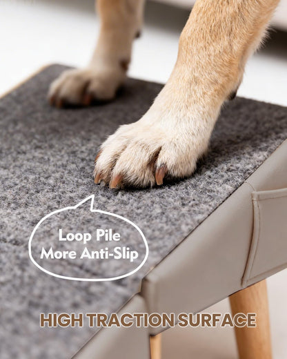 Dog Ramp for Couch & Bed, 2-in-1 Dog Stairs for Small and Medium Dogs & Cats, 16'' Indoor Pet Ramp with 23°Gentle Slope, Non-Slip Felt, Joint Protection for Senior & Injured Pets, Sturdy Ottoman-Style