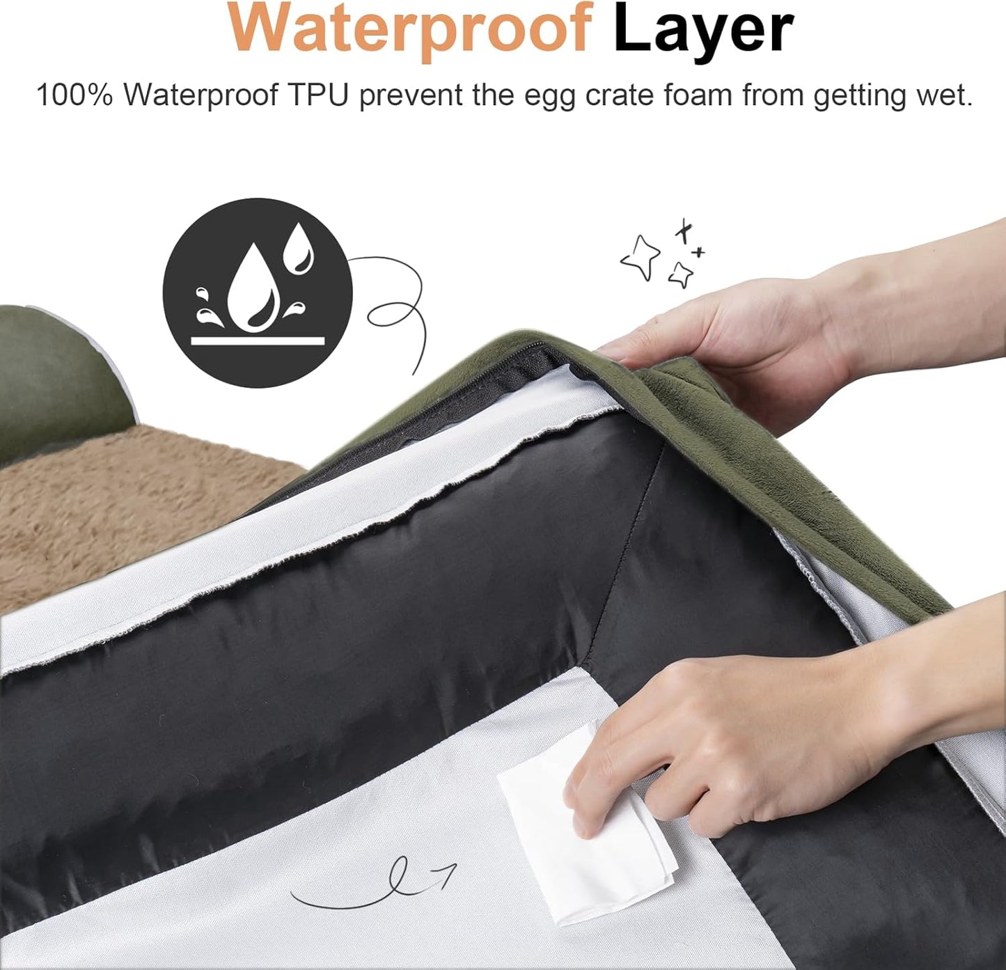 Large Dog Bed Orthopedic Washable: Beds Bolster XL Bed Large Big Dogs Memory Foam Couch Sofa Waterproof with Removable Cover