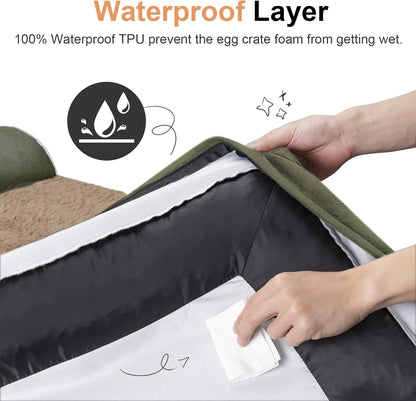 Large Dog Bed Orthopedic Washable: Beds Bolster XL Bed Large Big Dogs Memory Foam Couch Sofa Waterproof with Removable Cover