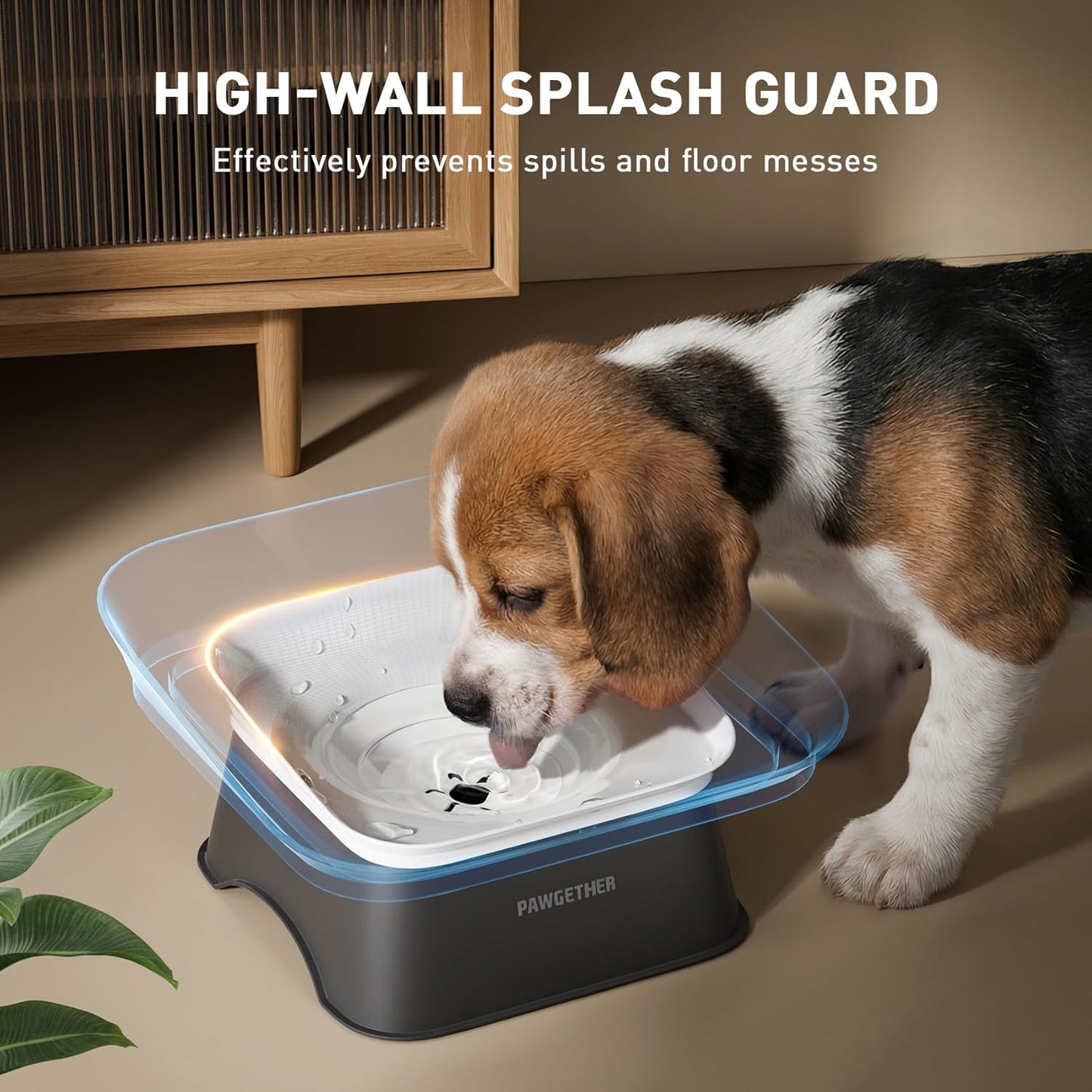 PAWGETHER® No Spill Water Bowl for Dog 2L/68oz Splash Proof Slow Drinking Dog Bowls on Vehicle Travel No Drip Slow Water Bowl for Messy Drinkers Perfect for Small to Medium Sized Dogs