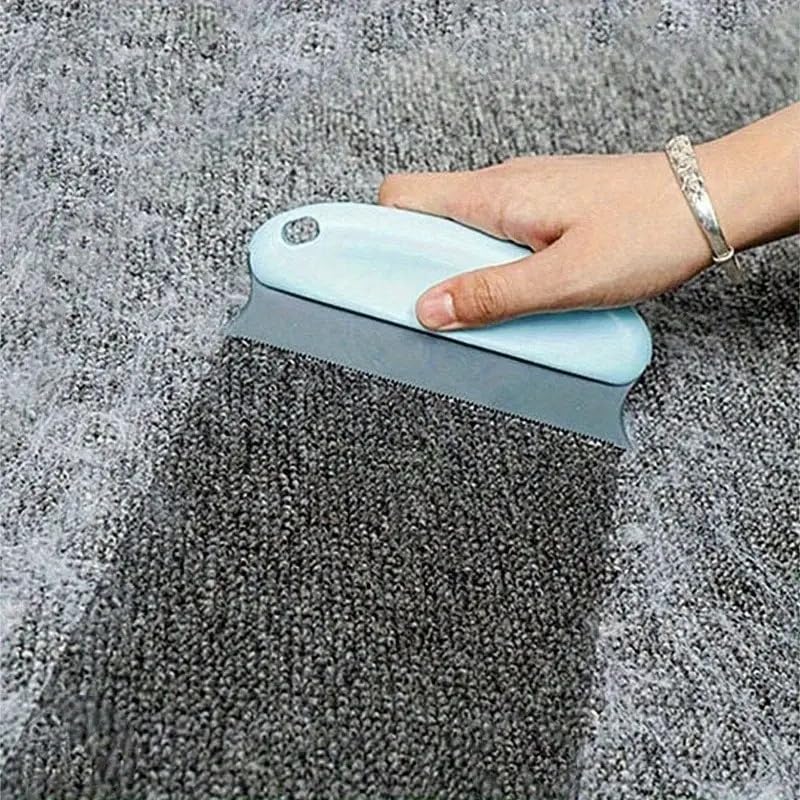 Pet Hair Removal Brush Gentle Rubber Bristles Ergonomic Plastic Handle for Cats and Dogs Cleans Sofa Bed Car Clothing, Dark Blue