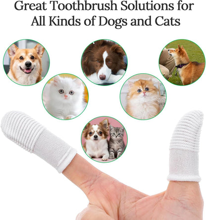 Sibba Dog Toothbrush Finger Toothbrush 30 PCS Pet Dental Care Kit Soft Nylon Finger Brush 360° Dog Tooth Brushing Kit for Dogs Teeth Cleaning White Washable Comfortable Dental Care Pet Toothbrushes