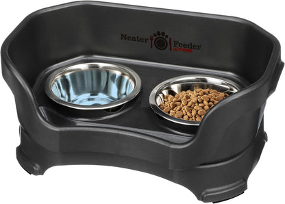 Neater Pet Brands Neater Feeder Deluxe Mess Proof Dog Bowls Elevated for Large Dogs Over 40 lbs, Made in USA, No Spill Raised Dog Food Bowl Stand Feeding Station, Food and Water Bowl Set, Black