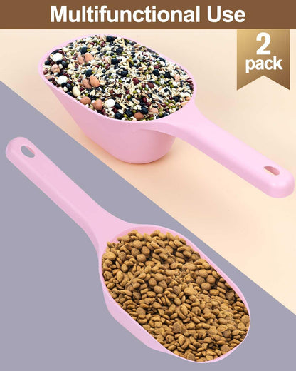 2 PACK Dog Food Scoop,1 Cup Capacity Pet Food Scoop With Measuring Lines For Dog, Puppy and Cat (Black)