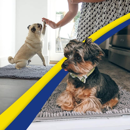 Muddy Mat® Pack of 3 Highly Absorbent Microfiber Dog Door Mat and Pet Rug, Non Slip Thick Washable Area Mat Soft Chenille for Kitchen Bathroom Bedroom and Outdoor - Beige Small, Medium & Large