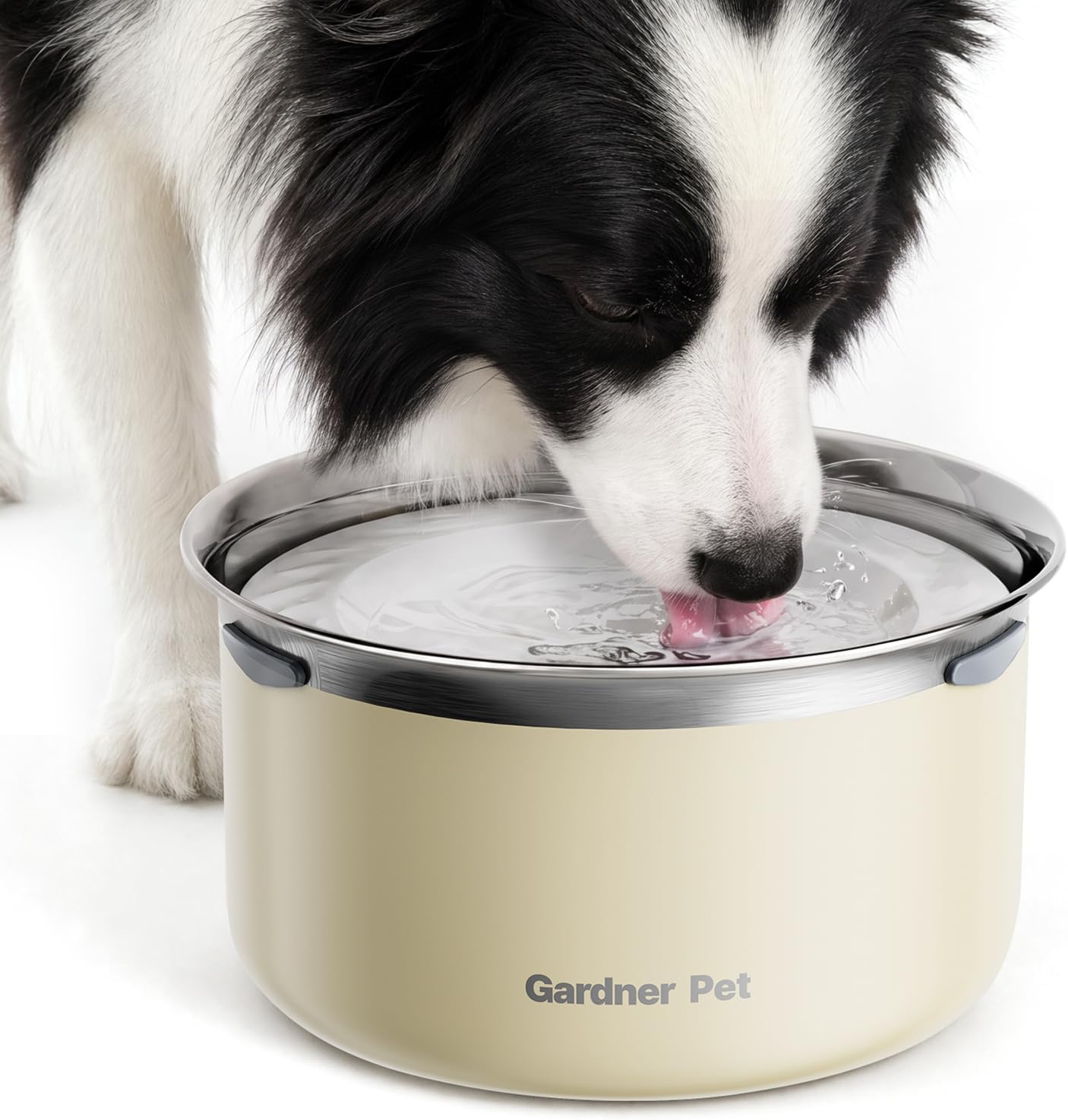 Gardner Pet Slow Water Bowl for Dogs – No Spill, Anti-Splash Floating Plate Design, Slows Drinking to Reduce Mess, Keeps Water Clean & Floors Dry, 3.8L(White)