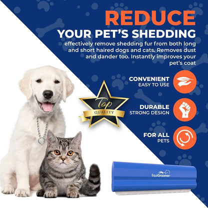 EasyGroomer Deshedding Brush for Dogs & Cats – Undercoat Grooming Tool for Short & Long Hair, Removes Loose Fur & Dirt, Reduces Shedding for Small & Large Pets, Purple