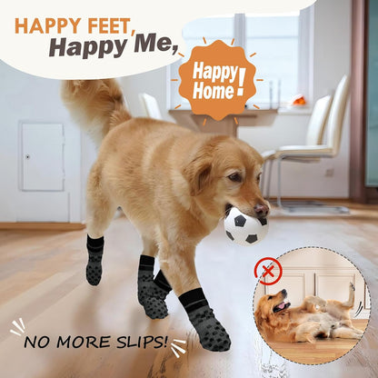 Anti Slip Dog Socks to Prevent Licking Paws, Dog Shoes for Hot/Cold Pavement, Dog Boots on Hardwood Floors, Traction Control Dog Booties & Paw Protectors for Small Medium Large Senior Dogs