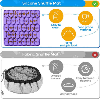 Small Silicone Snuffle Mat for Small Dogs Puppy Cat Slow Down Eating,Slow Feeder Lick Mat for Dry Wet Food for Pet Training Smell,Encourages Natural Foraging Skill,Relieving Stress