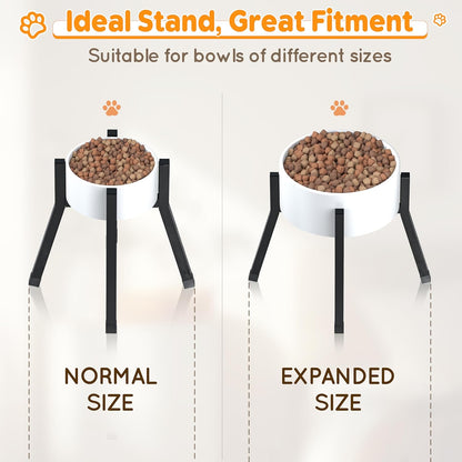 Piskyet Raised Dog Bowl Stand for Large Dogs Adjustable Elevated Dog Bowl Fits 6-10" Bowls, Height Adjustable to 7.6-15" Tall,Single Food and Water Stand Feeder(Bowl not Included)