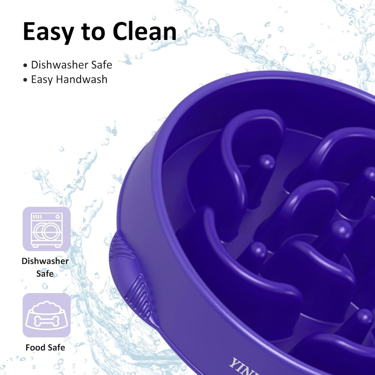 YINEYA Slow Feeder Dog Bowls, Pet Supplies that Slow Down Eating, Pet Food Bowls, Maze Dog Puzzle Feeder for Medium Breed