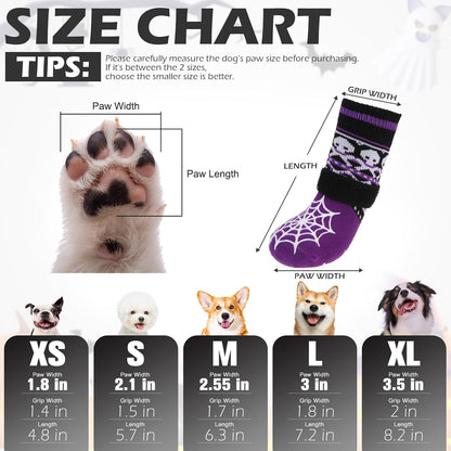 EXPAWLORER 6Pcs Anti-Slip Dog Socks to Prevent Licking Paws,Dog Shoes for Hot Pavement,Dog Booties Traction Control on Hardwood Floor,Boots & Paw Protectors, for Puppy Small Medium Large Senior Dogs