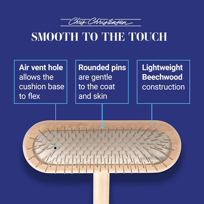 Chris Christensen Mini Grooming Brush - Comfortable High-Grade Stainless-Steel Rounded and Polished Pins - Removes Long & Loose Hair from Dogs & Cats