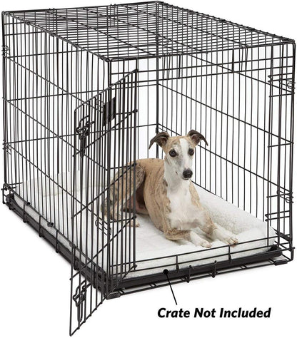 MidWest Homes for Pets QuietTime Dog Bed - White Fleece Bolster, Ultra-Soft and Machine Washable, Fits 24-Inch Crates and Carriers, for Small Breed Dogs