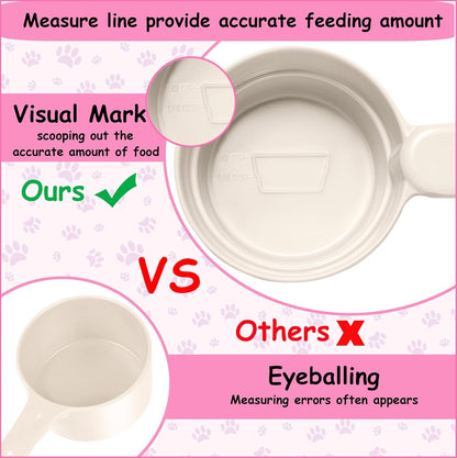 Joyinjojo Dog Food Scoop 1 Cup 1/2 Cup - Melamine Dog Food Measuring Cup, Pet Food Scoop for Dog Cat...Comfortable Long Handle for Easy to Scoop Food