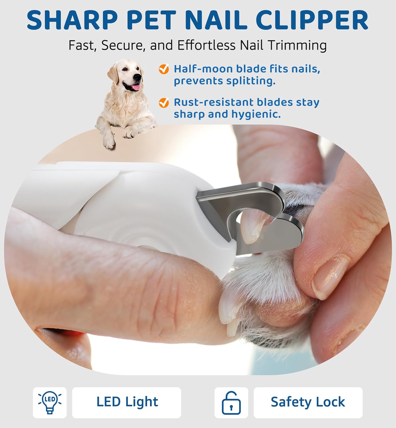 Pet Nail Clipper with Light for Cats & Small Dogs Puppies, Ultra Bright LED to Illuminate Nail Bloodline to Avoid Over Cutting, Extra-Sharp and Durable Cat Claw Trimmer with Nail File (Green)