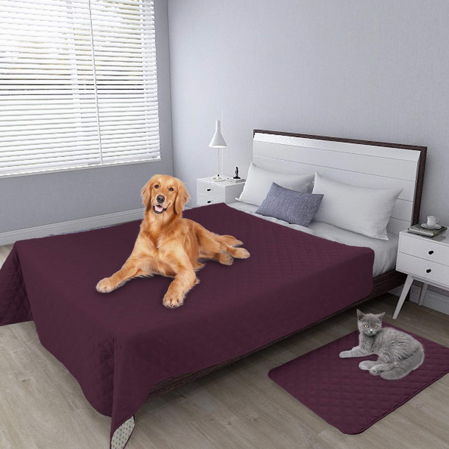 Easy-Going 100% Waterproof Dog Bed Cover, Non-Slip Pet Blanket for Furniture, Washable Couch Cover, Repleasement Sofa Cover (68x82 in,Gray)