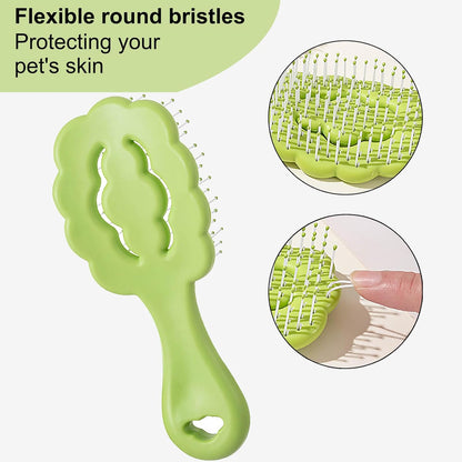 Cloud Shape Small Dog Grooming Brush - Soft Pin Brush for Gentle Detangling & Massage Puppy Hair Comb for Maltese, Shih Tzus, Yorkies, and Puppies, Pink