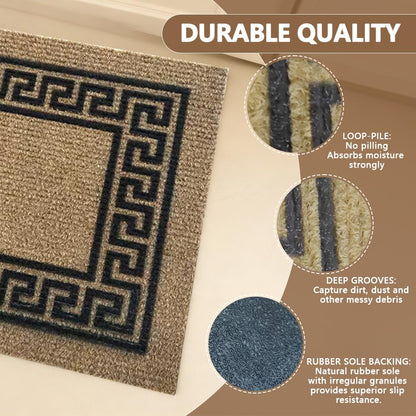 Outdoor Stair Treads for Wooden Steps, Non-Slip Rubber Brown Stair Runner Rugs, 6 Pcs 8.5" x 30" Heavy Duty Stair Mats for Outside Steps, Weatherproof Grip for Elders, Dogs & Kids, Black Border.