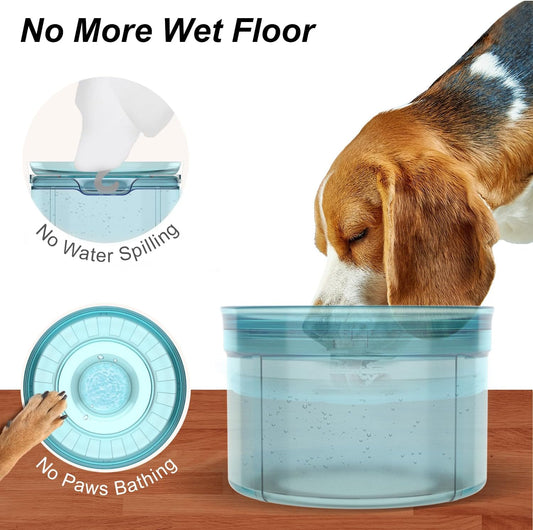 1Gallon No Spill Water Bowl for Dogs, Tritan BPA-Free Spill Proof Water Bowl with Non-Slip Mat, No Splash Slow Drinking Dog Water Bowl for Messy Drinker