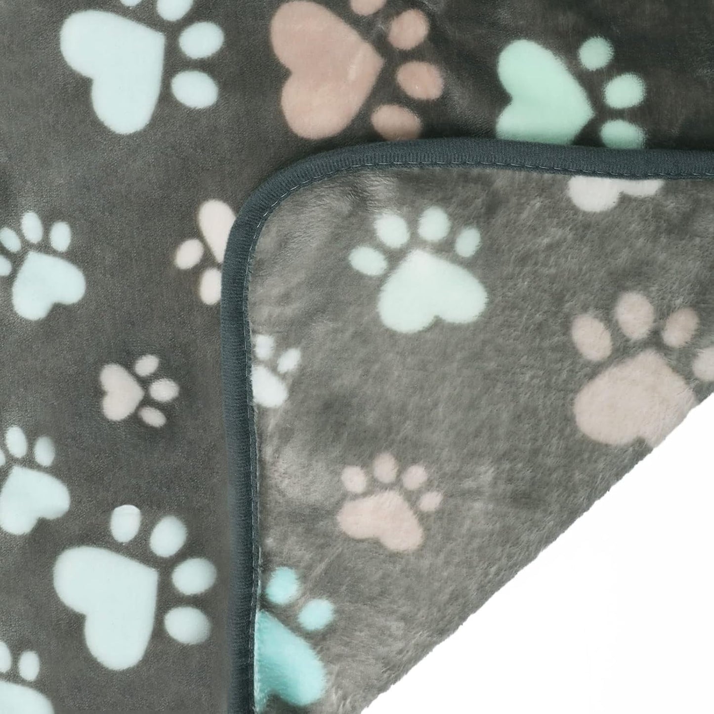 Luciphia 1 Pack 3 Blankets Super Soft Fluffy Premium Fleece Pet Blanket Flannel Throw for Dog Puppy Cat Paw Brown/Pink/White Small(23x16 inch)