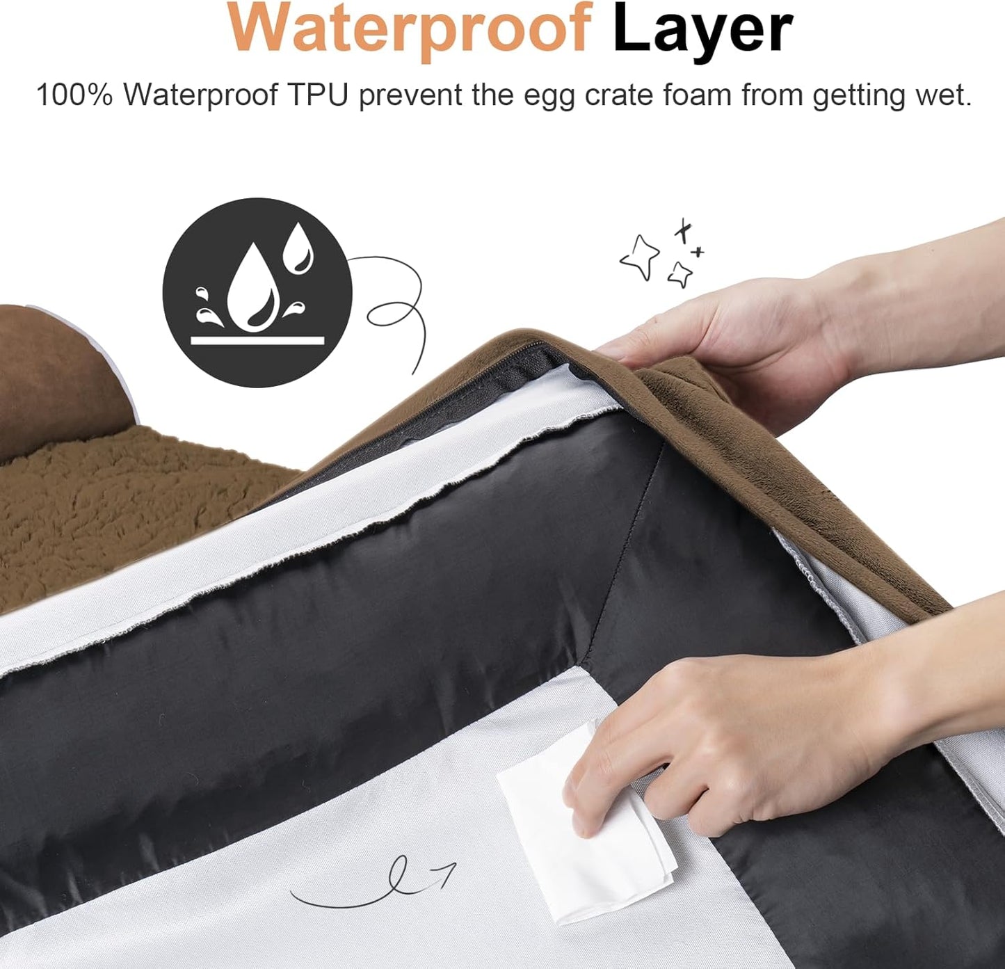 Large Dog Bed Orthopedic Washable: Beds Bolster XL Bed Large Big Dogs Memory Foam Couch Sofa Waterproof with Removable Cover