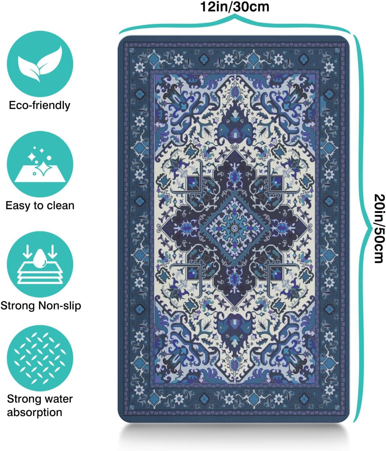 Pet Feeding Mat for Floors Waterproof Dog Mat for Food and Water Absorbent Quick Dry Non Slip mat for Cat Bowls