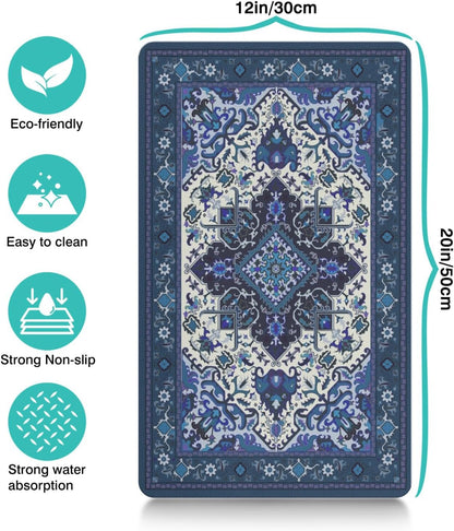 Pet Feeding Mat for Floors Waterproof Dog Mat for Food and Water Absorbent Quick Dry Non Slip mat for Cat Bowls