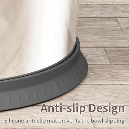 6.5L Dog Water Bowl No Spill 1.6 Gallon Stainless Steel Water Bowl for Dogs 220oz Large Capacity No Splash Slow Drinking Feeder with Anti-Slip Mat for Messy Drinkers 6.5L+2 Filters