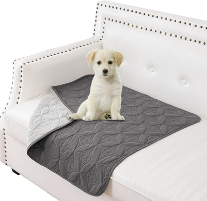 Waterproof Dog Blanket, 30x30 inches Small Pet Couch Covers for Sofa, Chair Bed Furniture Protector from Dogs Washable and Reversible-Lightgrey+Darkgrey