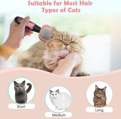 Slicker Brush for Dogs - Gently Cleaning Pin Brush for Shedding, Small Dogs, Puppy, Yorkie, Poodle, Rabbits, Cats - Pink