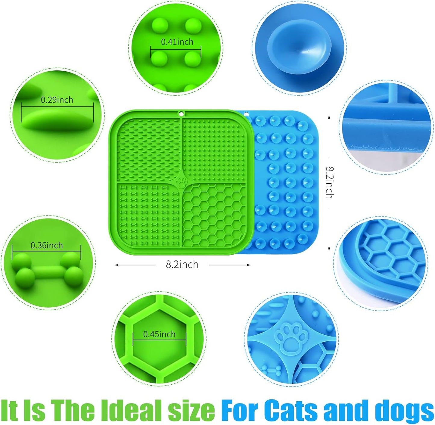 Honomastry Lick Mat for Dogs, Premium Lick Pad with Suction Cups for Dog Anxiety Relief, Slow Feeder Dog Bowls, Bathing, Grooming and Training.