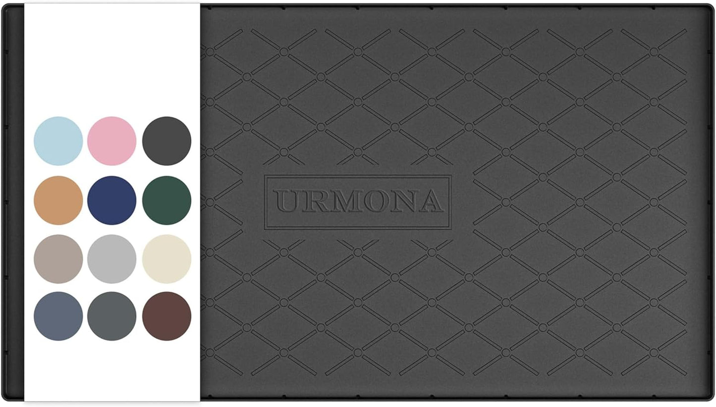 URMONA Under Sink Mat for Kitchen Waterproof, 34" x 22" Silicone Under Sink Mat for Shelf Liner Organizer, Cabinet Sink Protector Under Sink Liner for Bottom Kitchen, Bathroom(Light Grey)