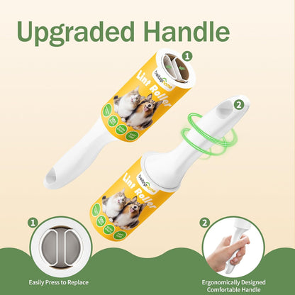 Lint Roller, 800-Sheet Extra Sticky Rollers for Pet Hair, 4 Handles, Value Pack for Dogs, Cats, Clothes, Carpet, Furniture