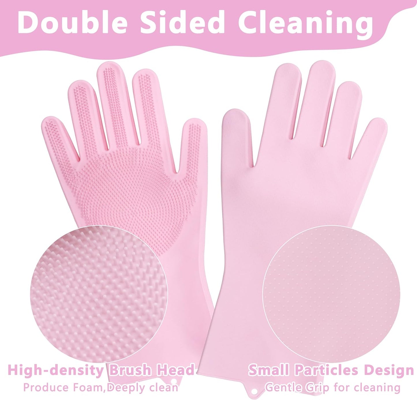 Pet Grooming Gloves—Heat Resistant Dog Washing Gloves with High-Density Teeth, Dog Bath Scrubber with Enhanced Five Finger Design, Silicone Gloves for Dogs and Cats Bathing, Massage (Blue)