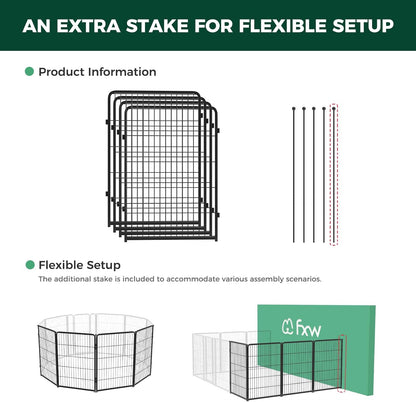 FXW Homeplus Unleashed Indoor Dog Playpen - Stress-Free and Safe Play, Heavy Duty 24 Inch 6 Panels Dog Pen for Puppy and Small Dogs, Black│Patented