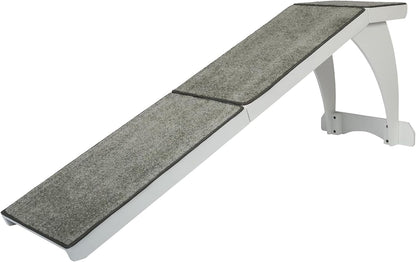 PetSafe CozyUp Wooden Bed Ramp for Cats & Dogs, Furniture-Grade with High-Traction Carpet Surface, Cherry