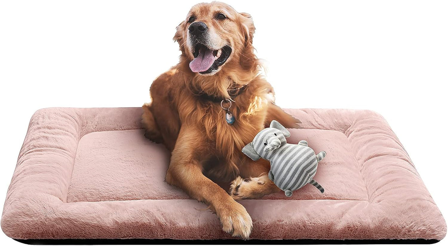 Dog Beds Crate Pad for Medium/Large Dogs Fit Metal,Ultra Soft, Washable & Anti-Slip Kennel Pad for Dogs Cozy Sleeping Mat,Gray 36inch