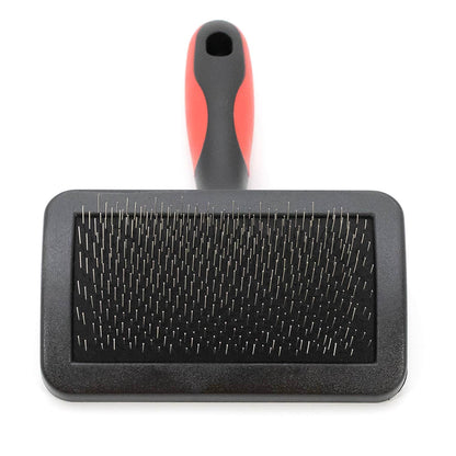 Jeffers Pet Dual Level Pin Universal Slicker Brush for Dogs, Cats & Small Pets - Curved Grooming Brush with Long & Short Pins for Shedding, Detangling, Finishing - Remove Mats & Dead Coat - Large