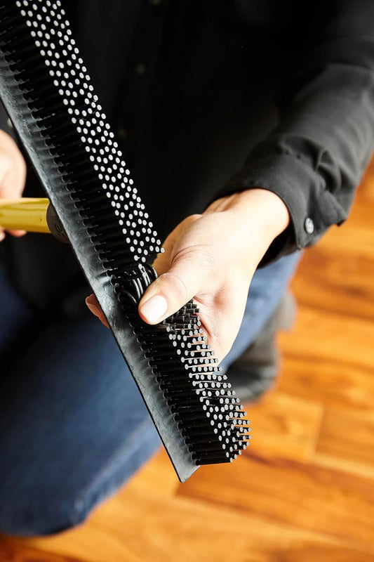 Original Pet Hair Rubber Broom with Squeegee, with 58" Telescopic Handle for Carpet, Tile and Hardwood