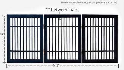 Urnporium Freestanding Wooden Dog Gate for Doorways – Foldable Acacia Wood Pet Gate, No Drill Portable Indoor/Outdoor Puppy Fence Barrier (White Pet Gate, 3 Panel 24" Tall)