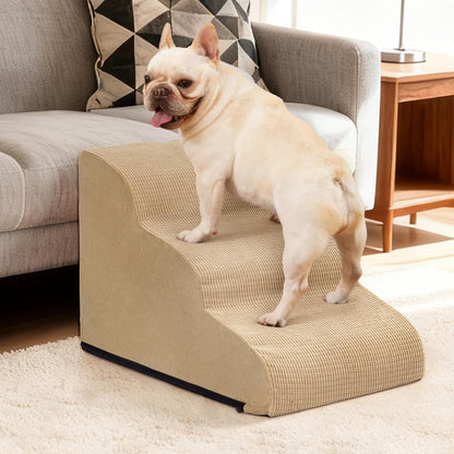 Aodisman 3-Step Dog Ramp and Stairs for Sofa and Chair - Non-Slip Sturdy Pet Steps for Small Dogs and Cats,15.7" H,Grey