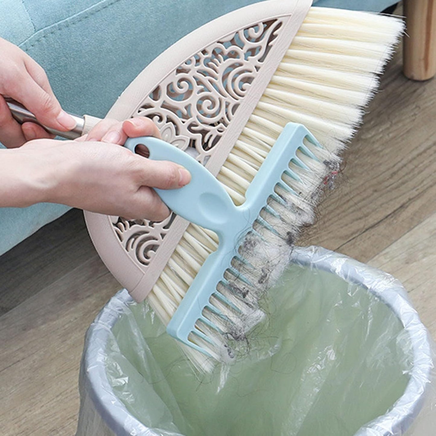Fdit Hair Remover Broom Cleaning Tools, Long Handle Dusting Brush for Effortless Pet Hair Removal, Unique Scraping Brush Design for Small Dust Particles